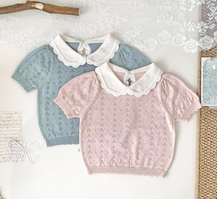 2024夏新作Cu★子供服　ニットトップス★73-110cm/120★2色