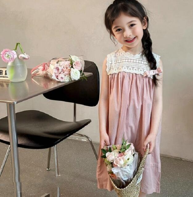 「2024」★子供服★ワンピース★ノースリーブ★韓国風子供服★7-17#