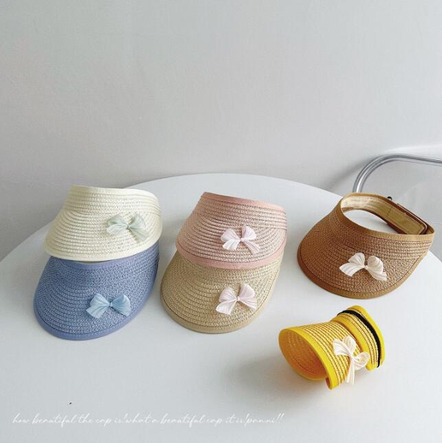 「2024」子供用★帽子★麦わら帽子★キッズ★キャップ★蝶結び★6色