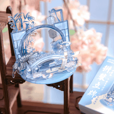 DIYパーツ アクリルスタンド展示 推し活 素材 缶バッジ用 展示台 中華風 窓 花フラワー 造景 4色