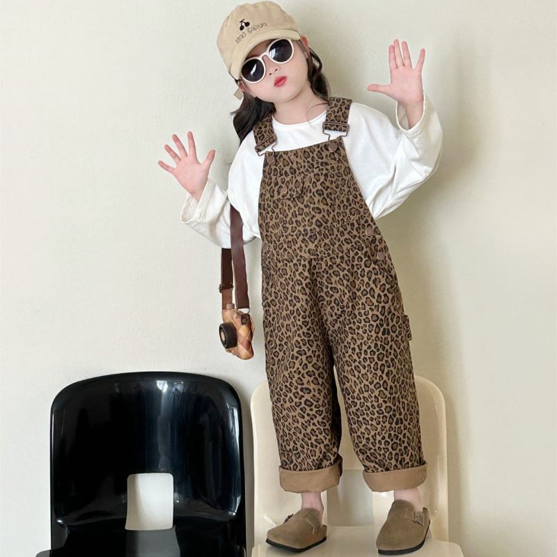 2024新品★子供服　豹柄サロペット★90cm〜140cm