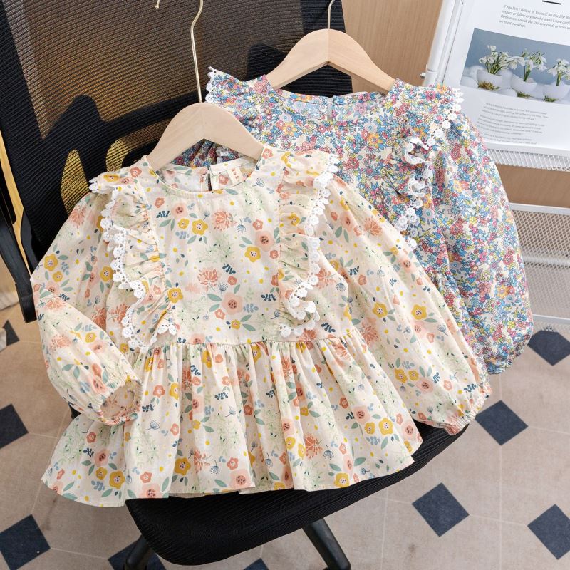 「2024」子供服★トップス★長袖シャツ★花柄★韓国風子供服★2色90cm〜140cm