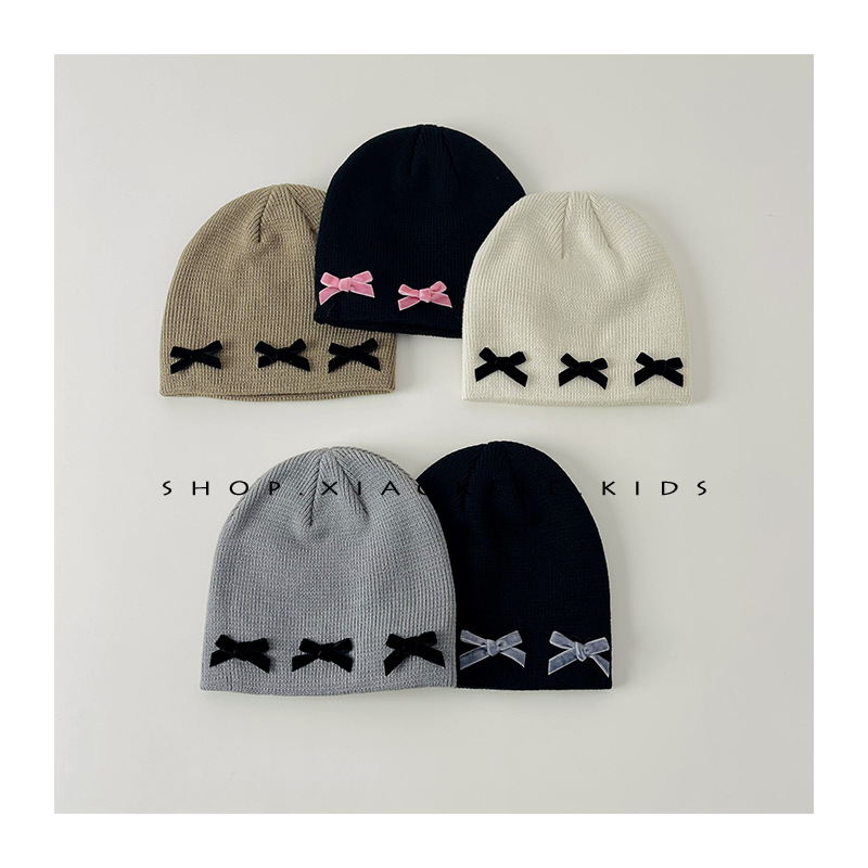 「2024」子供用★帽子★ニット帽子★キッズ★蝶結び★可愛い★5色