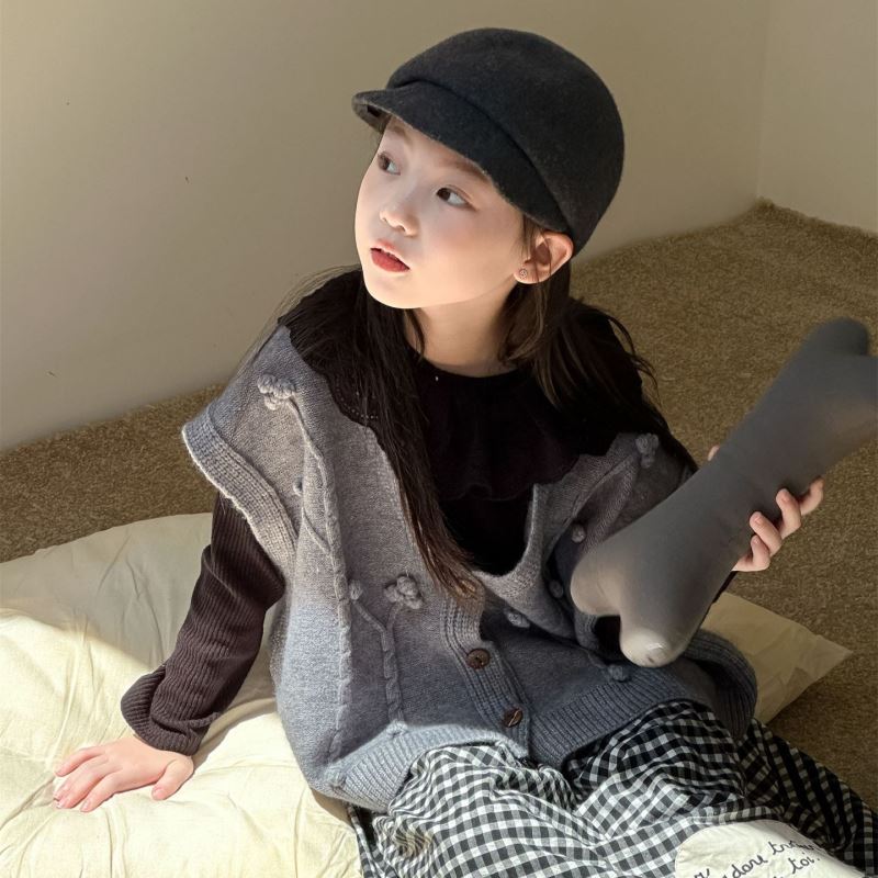 「2024」子供服★トップス★ニット★ベスト★韓国風子供服★2色100cm〜160cm