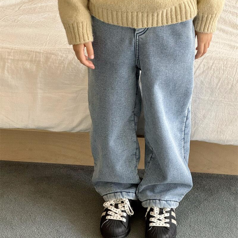 2024冬新品CL★子供服　デニムズボン　裏起毛★90cm〜140cm