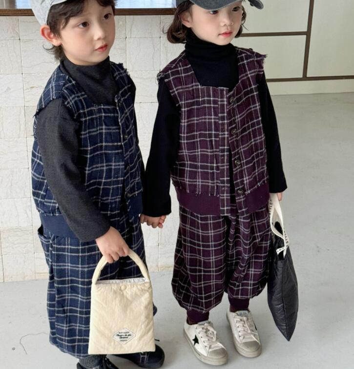 2024秋新作★子供服　ベスト+ズボン　セットアップ★80cm〜140cm 2色