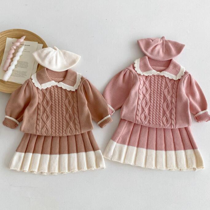 「2024」子供服★ニット★セーター★スカート★韓国風子供服★4色80cm〜130cm