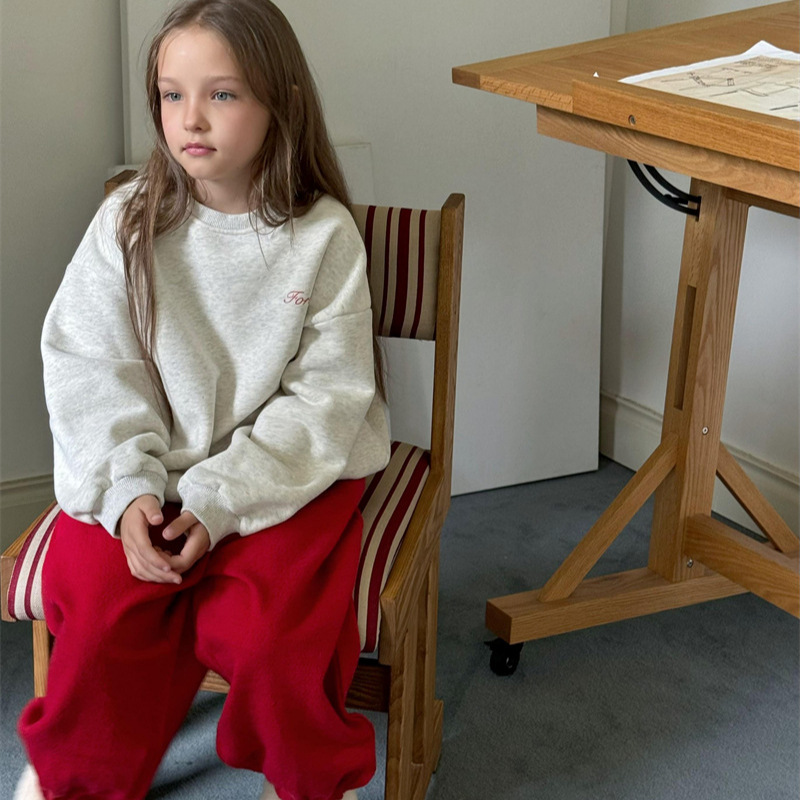 2024★秋冬新作★韓国風子供服★トレーナー★裏起毛★90cm〜140cm 2色