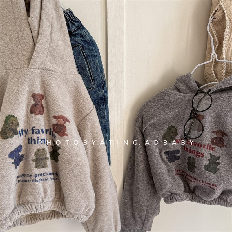 2024★秋冬新作★韓国風子供服★トレーナー★裏起毛★80cm〜130cm 2色