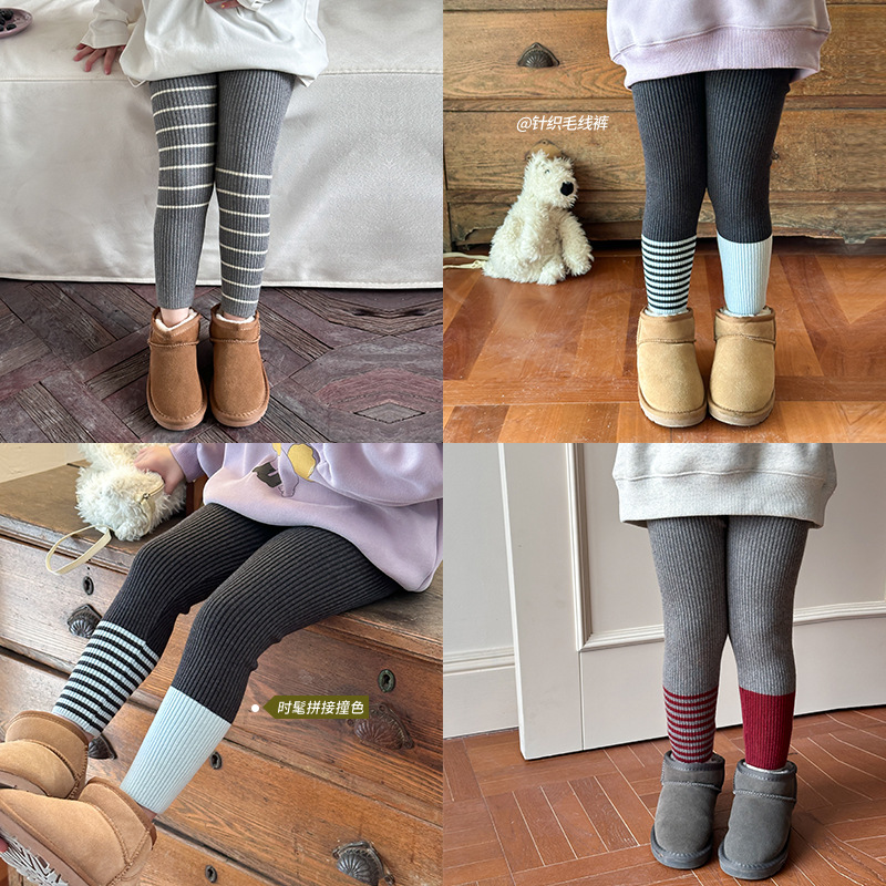 2024秋冬新品A★子供服　タイツ　裏起毛&裏起毛無し★90cm〜160cm 6色