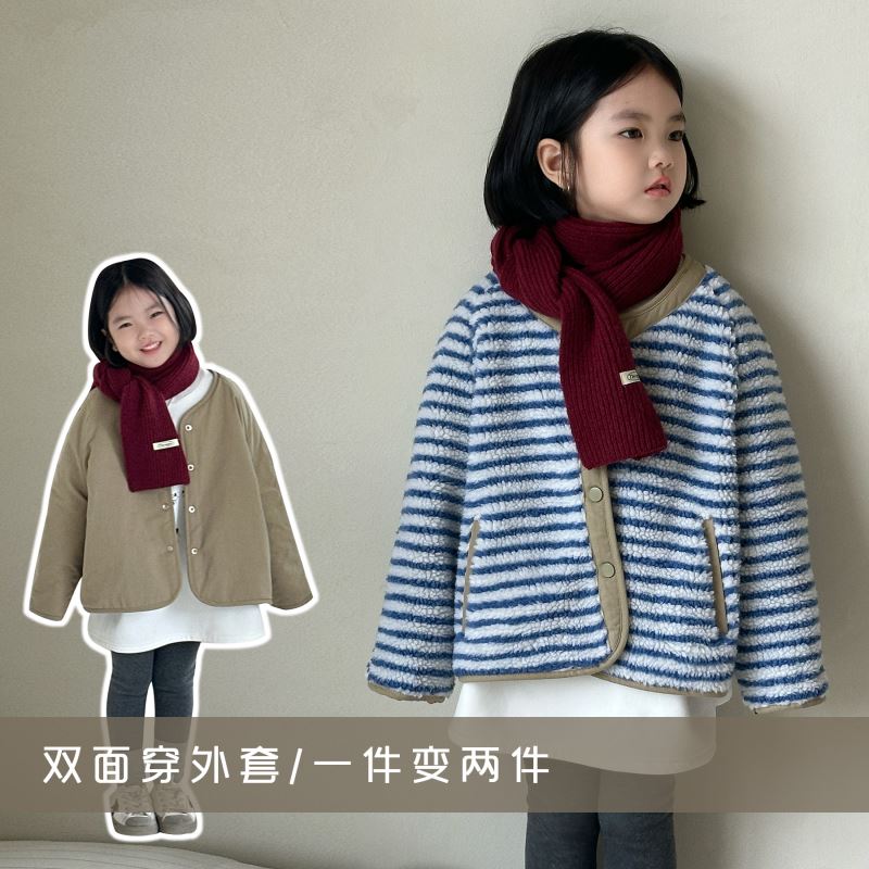 2024秋冬新品★子供服 　両面着用コート★90cm〜140cm