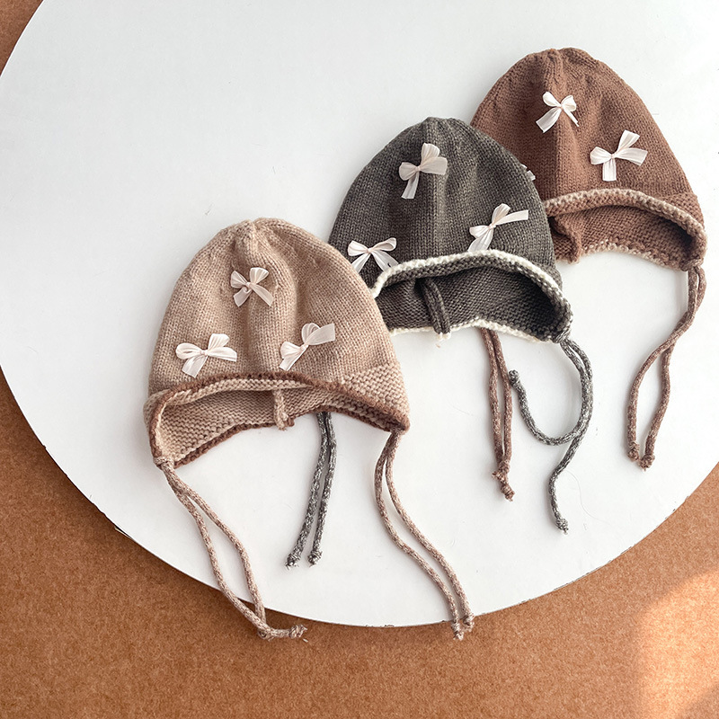 「2024」子供用★帽子★ニット帽子★耳カバー★キッズ★防寒★3色