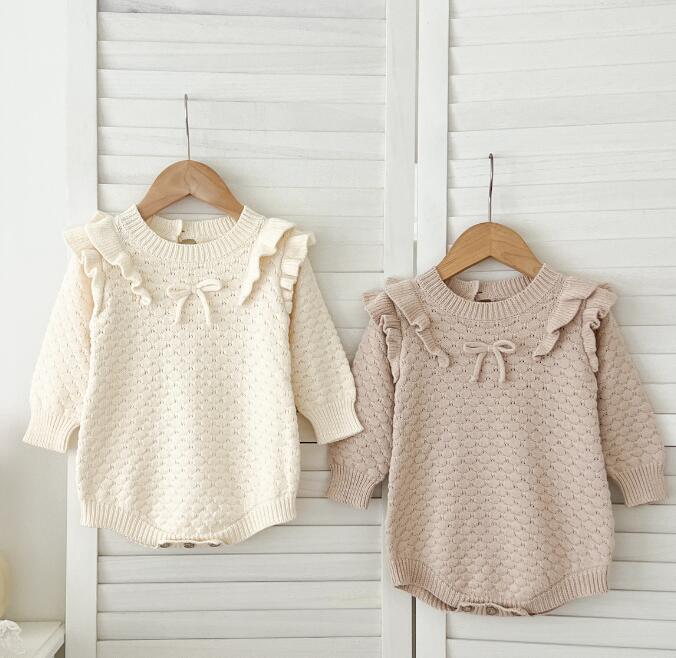 2024新入荷★ベビー服　ニットロンパース★66cm〜100cm 2色