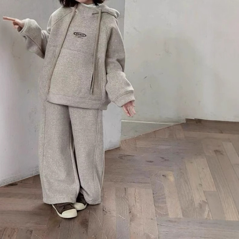 2024冬新品★子供服　セットアップ★120cm无帽绳〜170cm 2色