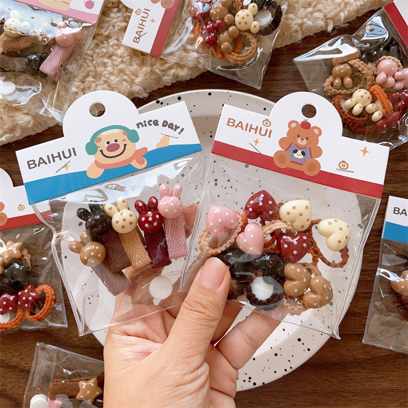 雑貨★子供用髪飾り　ヘアゴム&ヘアビン★アクセサリー★3色