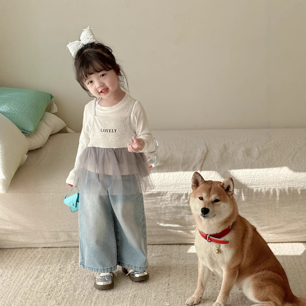 2025新作DC★子供服　トップス&吊りキャミソール分けて★90cm〜140cm