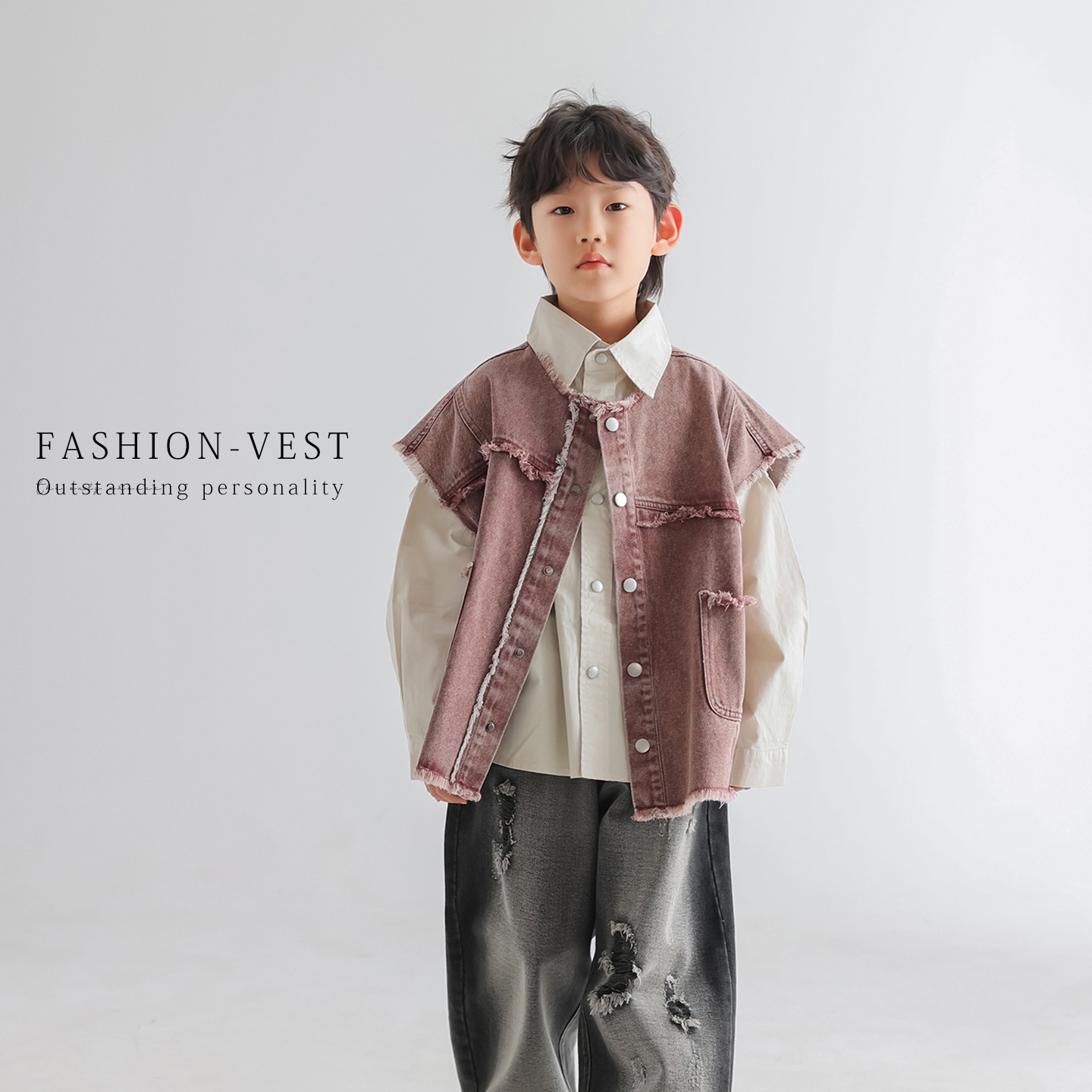 「2025」子供服★トップス★デニムチョッキ★ベスト★韓国風子供服★90cm〜150cm