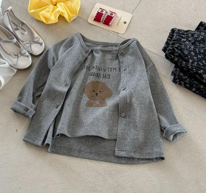 2025春新入荷LBB★子供服　カーディガン+キャミソール　セット★90cm〜140cm