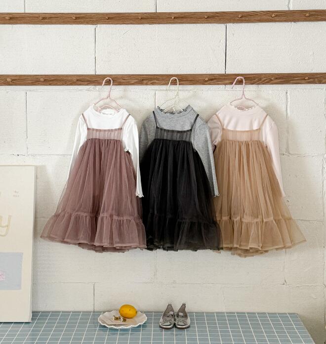 2025春新入荷LBB★子供服　吊りワンピース★90cm〜140cm 3色