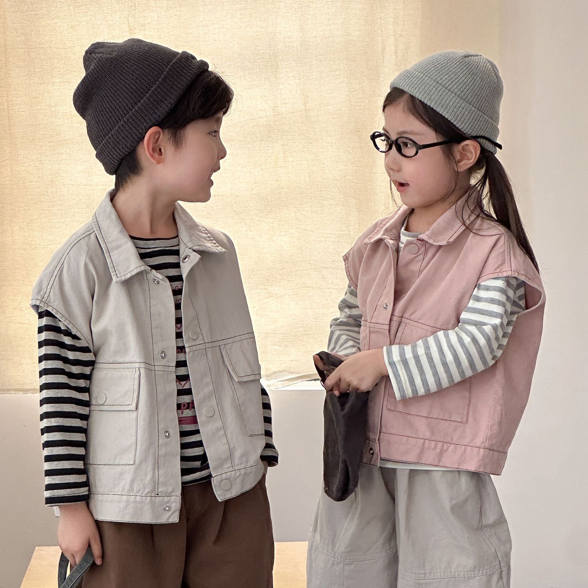 2025秋新品★子供服 　ベストコート★80cm〜150cm 2色