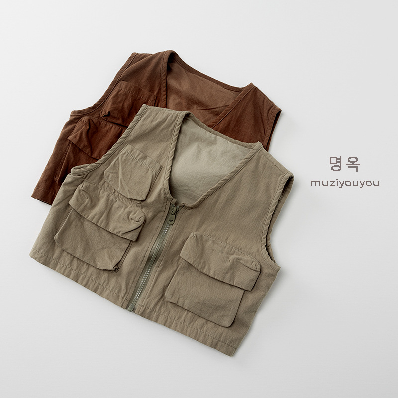 2025秋新品muji★子供服 　ベストコート★80cm〜130cm 2色