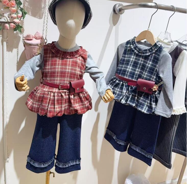 2025秋新作★子供服　トップス+ベスト&ズボン分けて★5/90-100cm〜13/120-130cm 2色