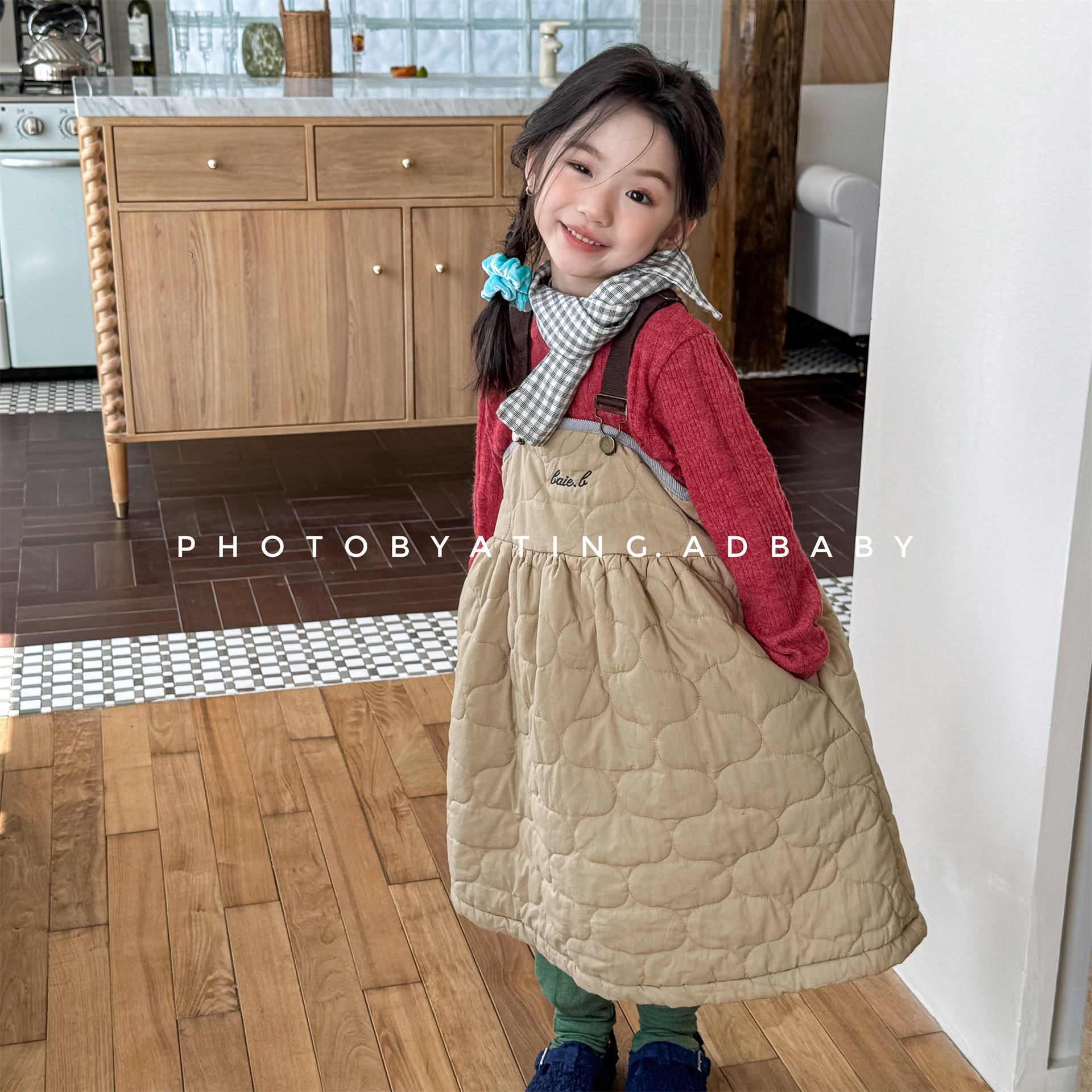 2025秋冬新品SJ★子供服　ベストワンピース★80cm〜130cm 2色