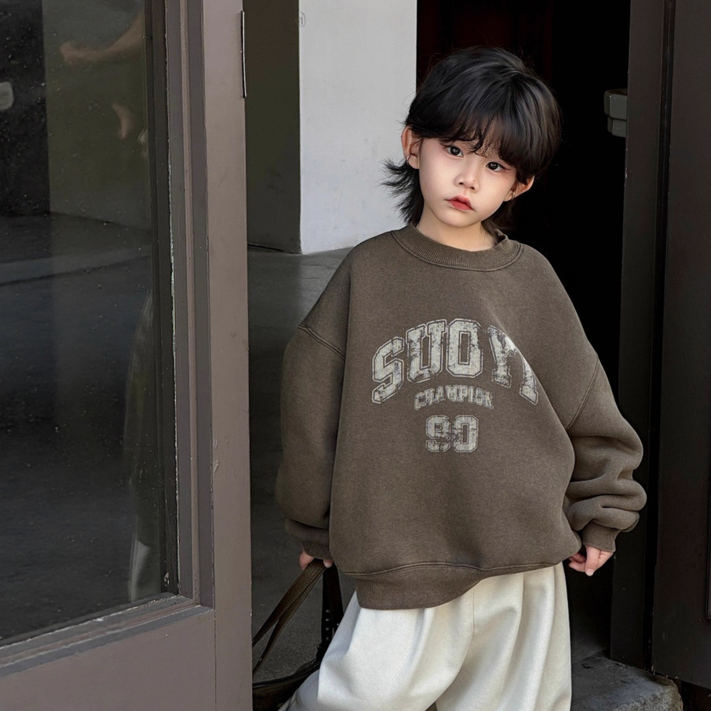 2025冬新品★子供服　トレーナー　裏起毛★100cm〜160cm 2色