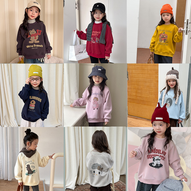 2025冬新品A★子供服　トレーナー　裏起毛★90cm〜170cm 8色