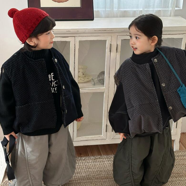 2025冬新品JY★子供服 　ベストコート★80cm〜140cm 2色