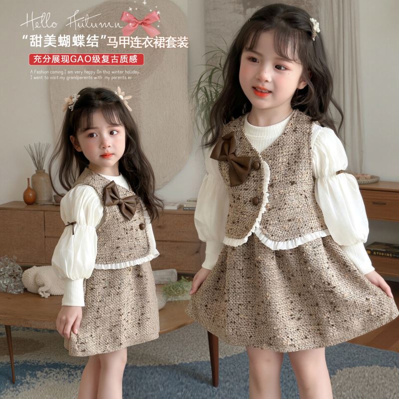 「2026」子供服★ベスト+ワンピース★セットアップ★韓国風子供服★90cm〜140cm