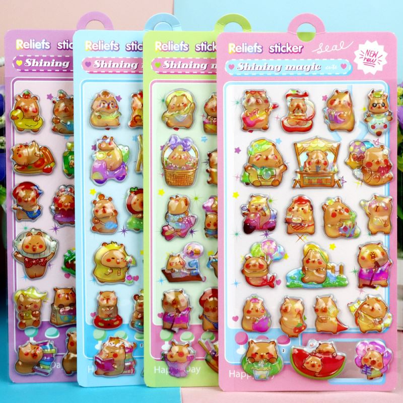 DIY手作り ステッカー★粘着シール★3D★手帳素材