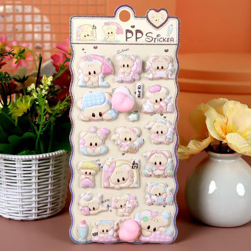 DIY手作り ステッカー★粘着シール★3D★手帳素材