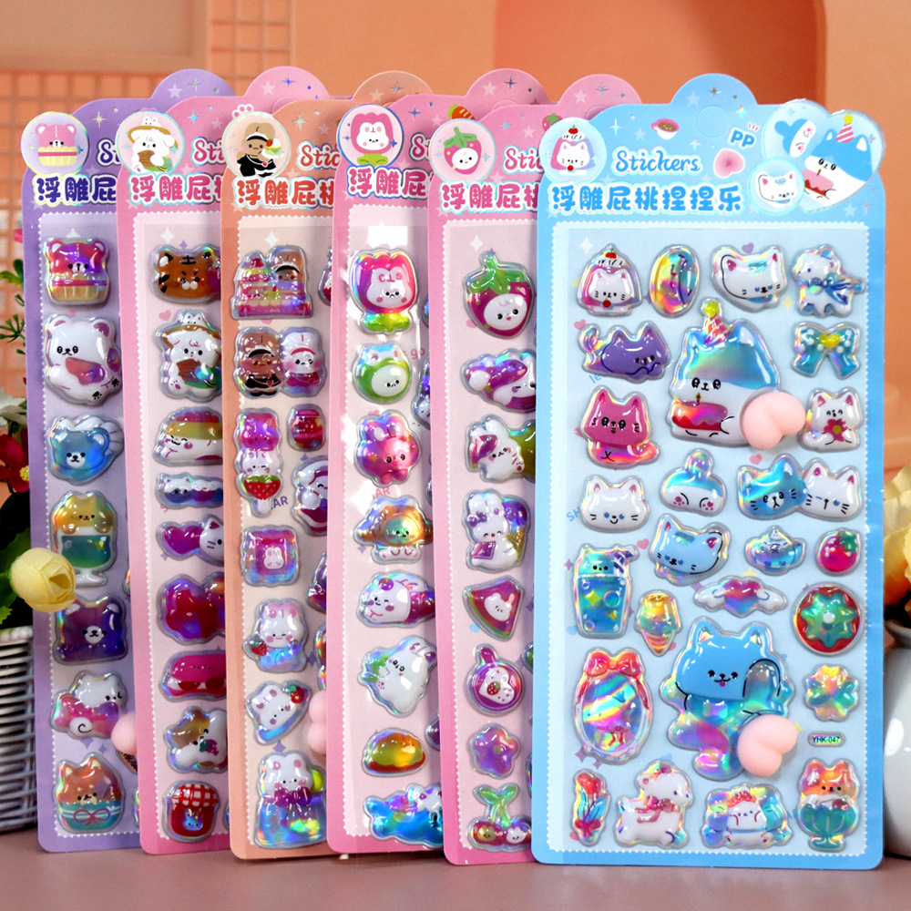 DIY手作り ステッカー★粘着シール★3D★手帳素材