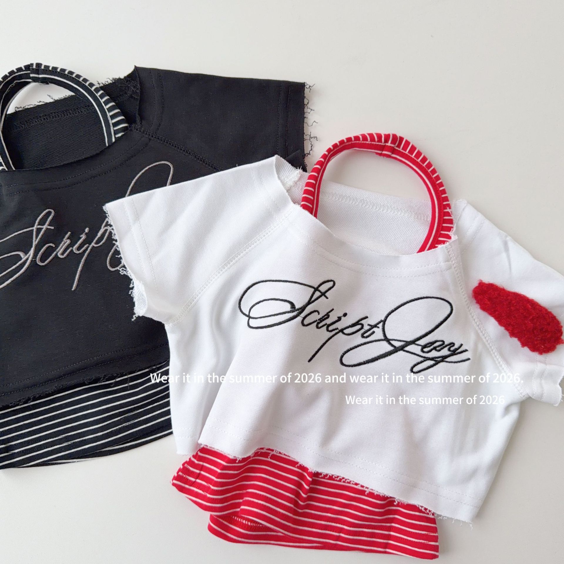 2026★夏新作★韓国風子供服★ベスト+トップス★90cm〜150cm 2色