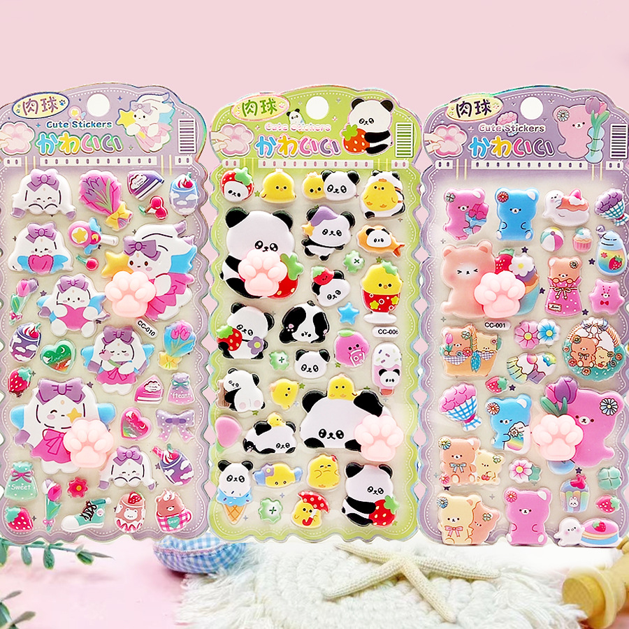 DIY手作り ステッカー★粘着シール★3D★手帳素材