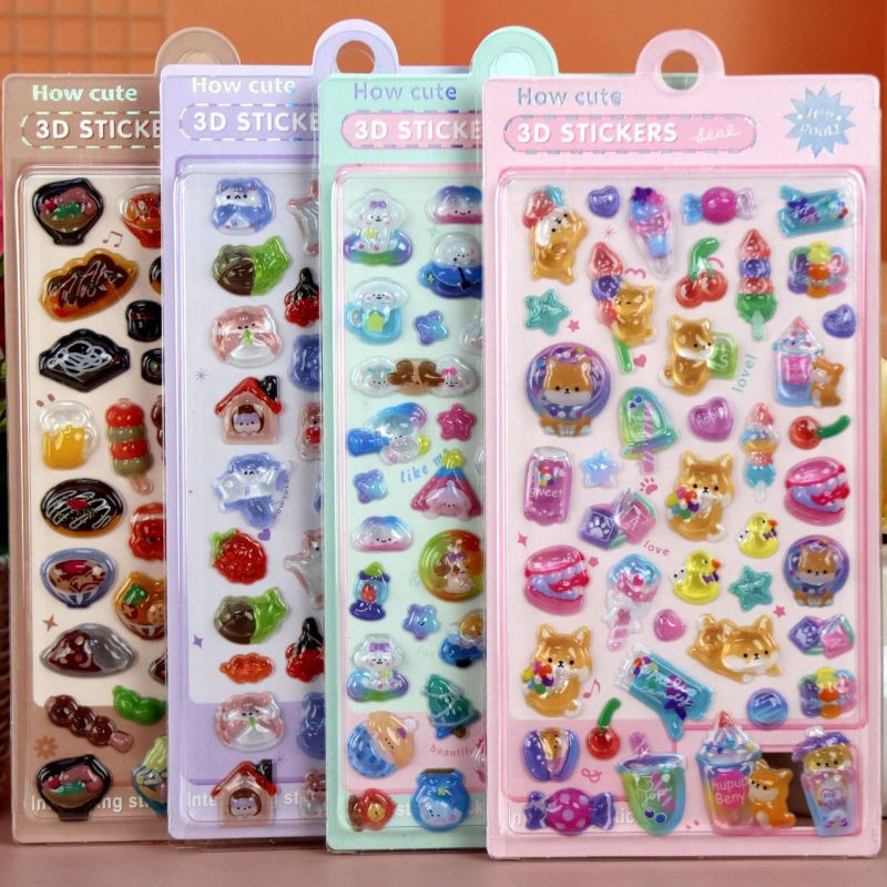 DIY手作り ステッカー★粘着シール★3D★手帳素材