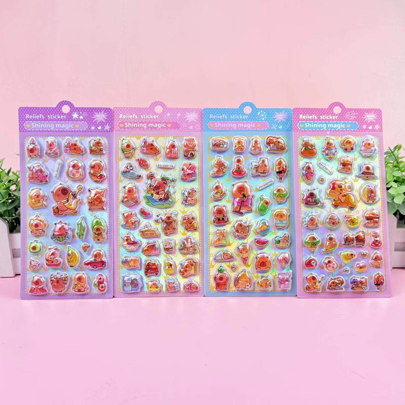 DIY手作り ステッカー★粘着シール★3D★手帳素材