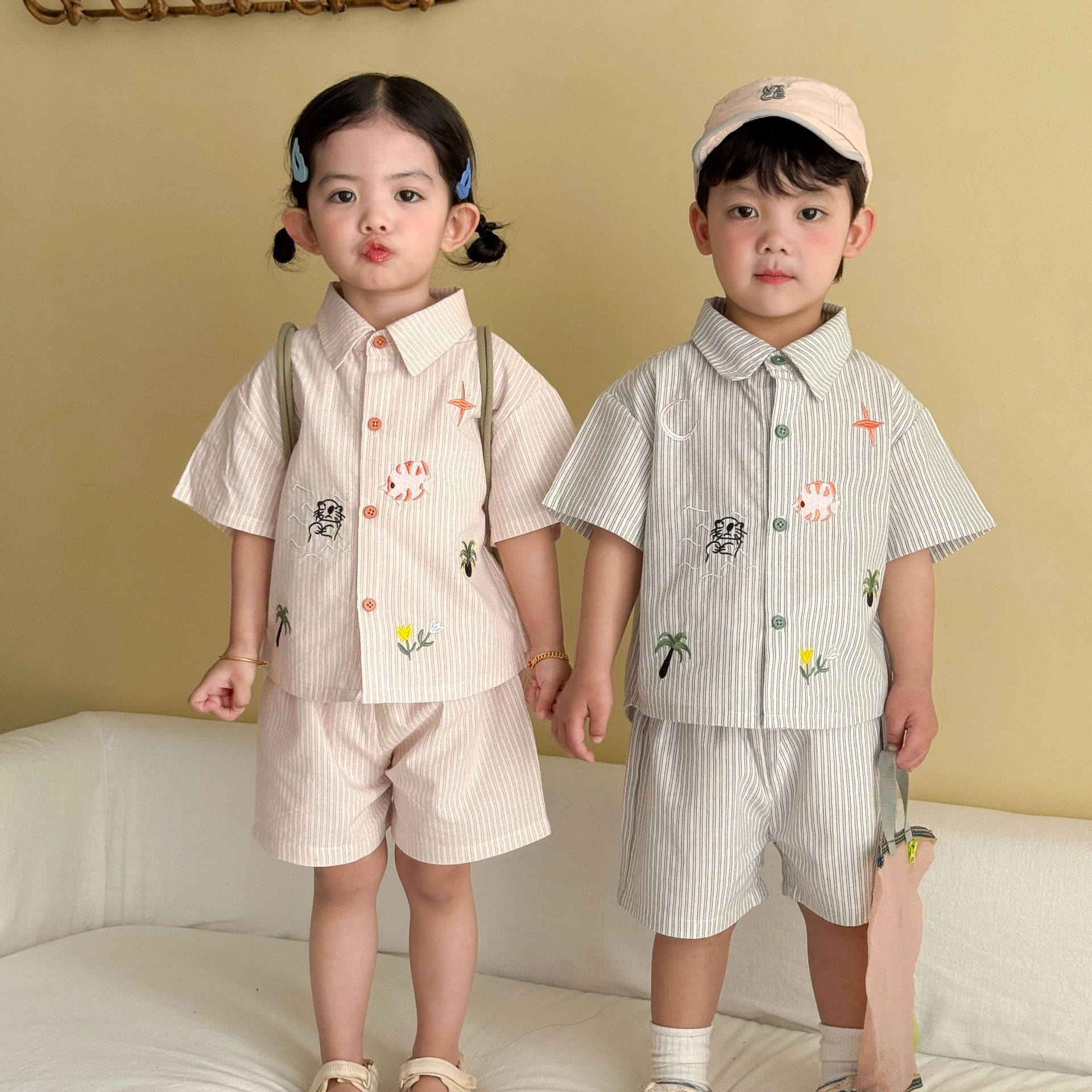 2026新品QMM★子供服　セットアップ★80cm〜150cm 2色