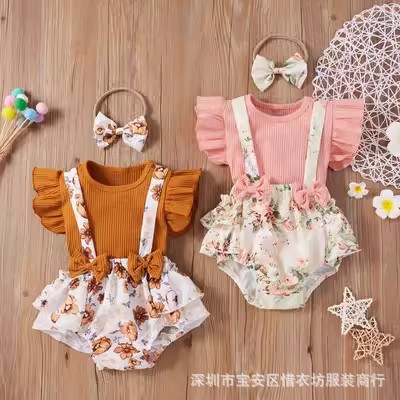 2026★夏新作★韓国風ベビー服★ロンパース★70〜100 3色