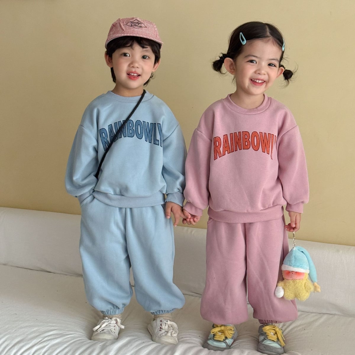 2026秋新品QMM★子供服　セットアップ★80cm〜150cm 2色
