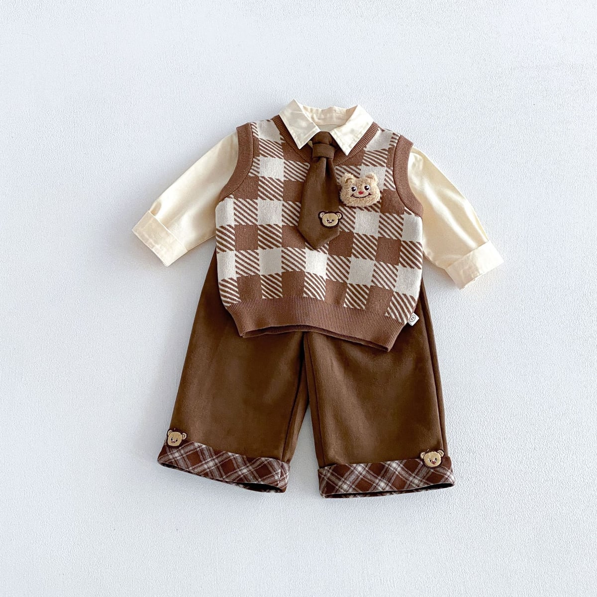 2026秋新品ZY★子供服　ズボン&ニットベスト&シャツ分けて★80〜130