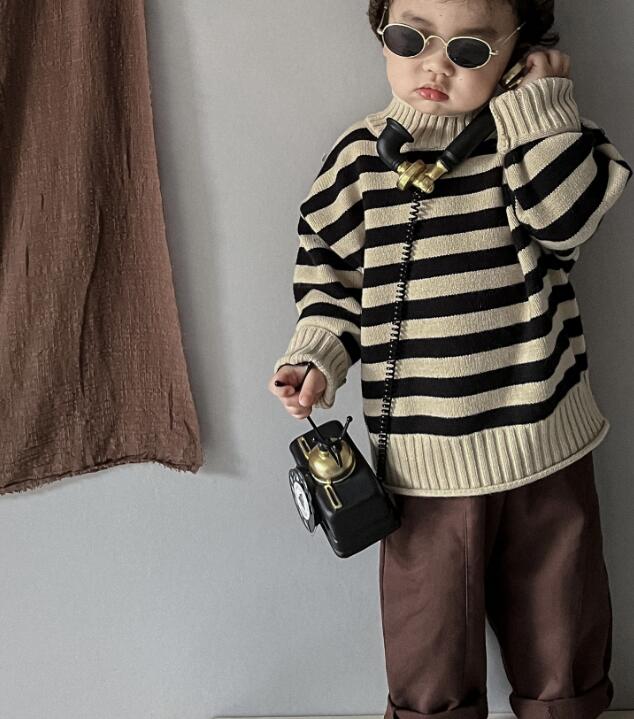 2023★秋冬新作★韓国風子供服★セーター★ストライプ★80-130CM