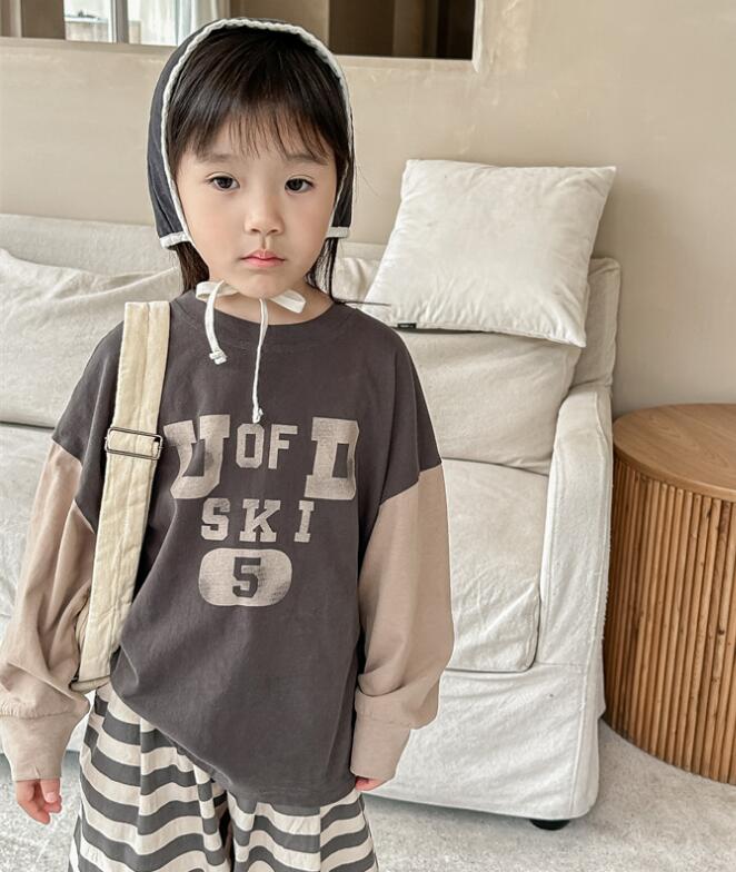 春秋新作★韓国風子供服★Tシャツ★トップス★2色80-130CM