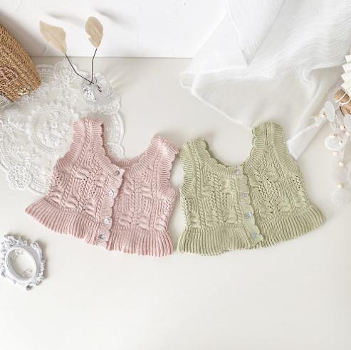 2023春新品★子供服　トップス　ニットベスト　73-110cm★2色