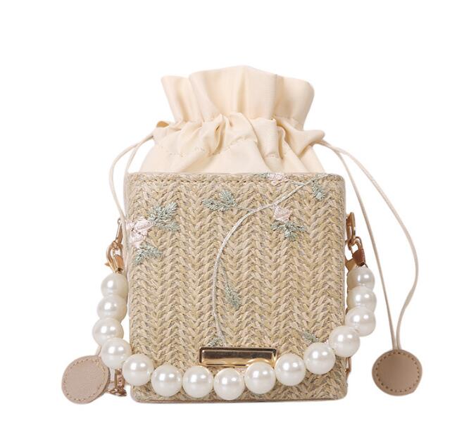 バッグ★レディース★ショルターバッグ★草編バッグ★ハンドバッグ★2色