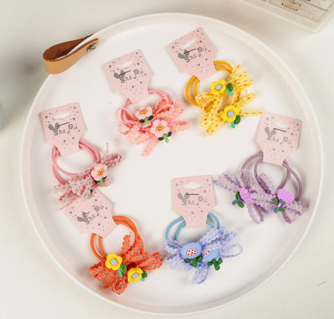 子供用★キッズ女の子★髪飾り★まとめ髪用★ヘアアクセサリー★ヘアゴム★2枚入り★多色