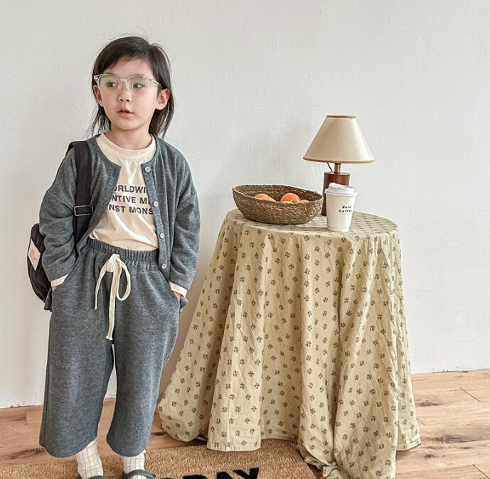 子供服★カーディガン+ズボン★セットアップ★韓国風子供服★キッズ★男女兼用★2色★80-130CM