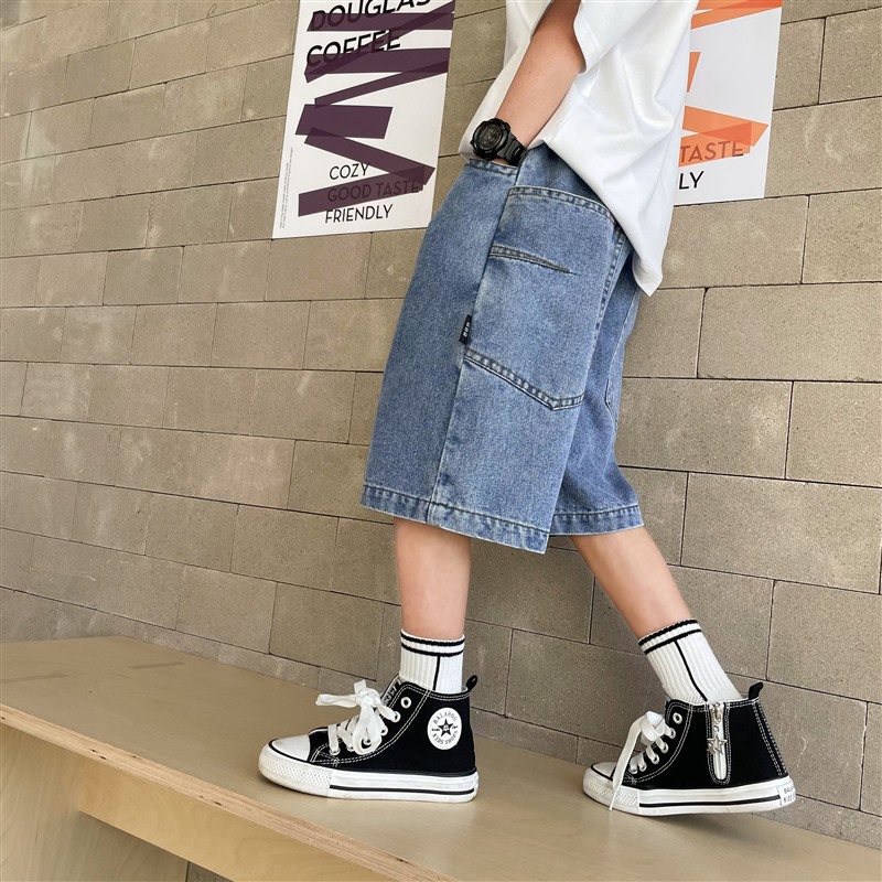 お勧め 春夏新作 デニムズボン ジーンズ ジーパン 男の子 ハーフパンツ 韓国風子供服 110-160