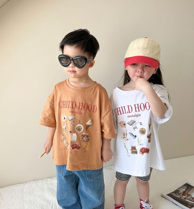 2023★春夏新作★韓国風子供服★トップス★Tシャツ★2色80-140CM
